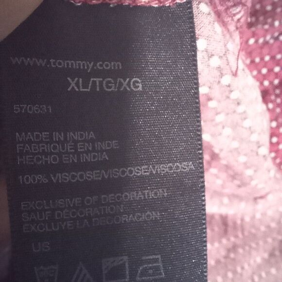 Tommy Hilfiger X-Large Geometric Dots Blouse-Split Neck-Button Cuffs-Long Sleeve - Picture 8 of 9